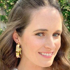 QuayL Designs oblong hoops with pink stone accents